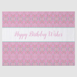 Papel De Tecido Padrão Com Felizes Desejos De Aniv