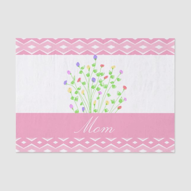 Papel De Tecido Padronizado Rosa Para A Mãe (Frente )