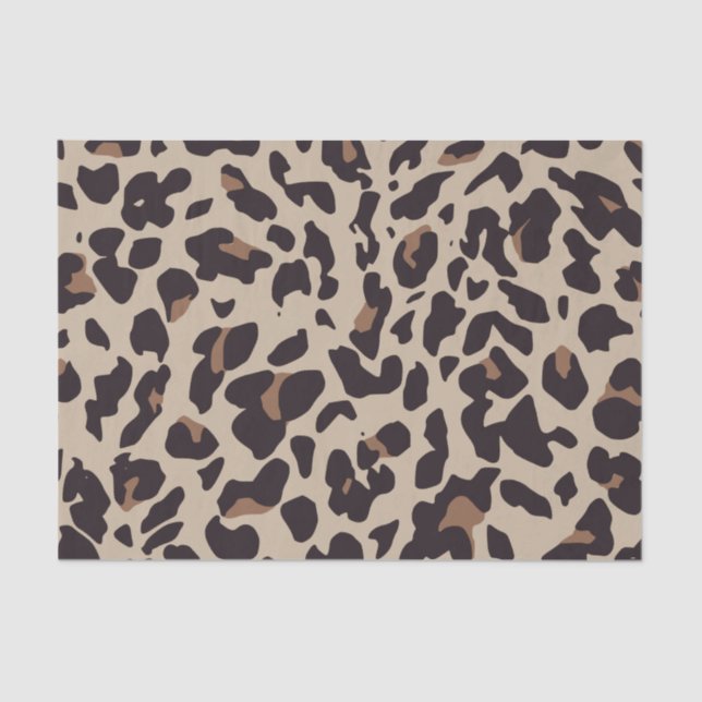 Papel de Tecido para Impressão do Leopardo Castanh (Frente )