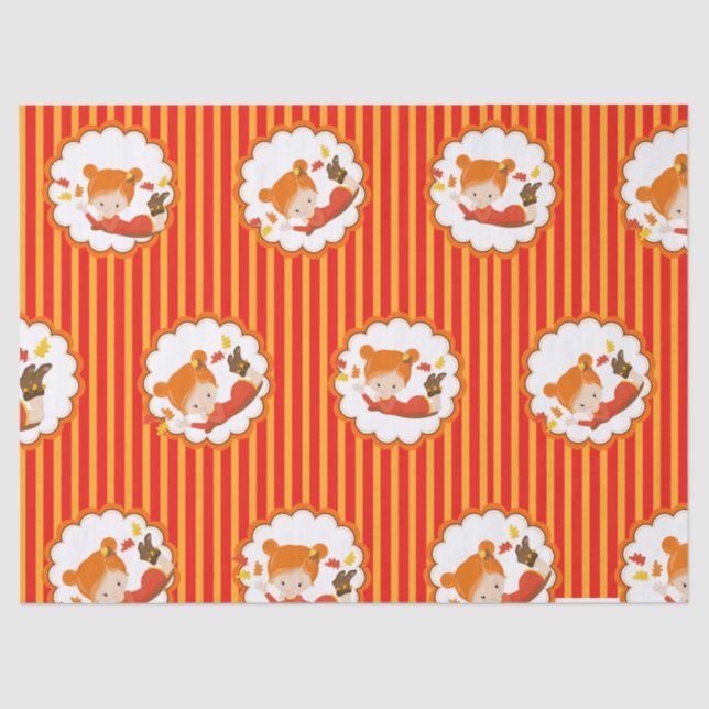 Papel de Tecido para Meninas Adoráveis de outono P (Frente )