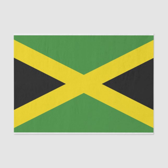 Papel de tecido Patriótico com bandeira da Jamaica (Frente )