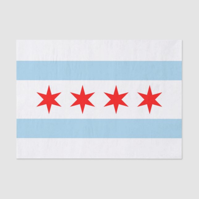Papel de tecido Patriótico com bandeira de Chicago (Frente )