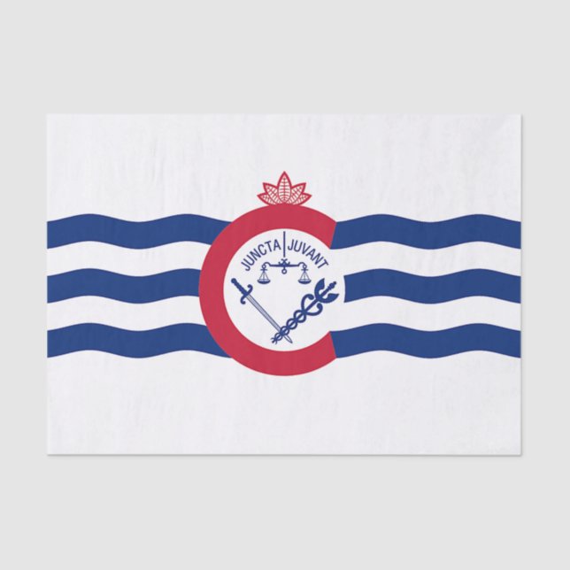 Papel de tecido Patriótico com bandeira de Cincinn (Frente )