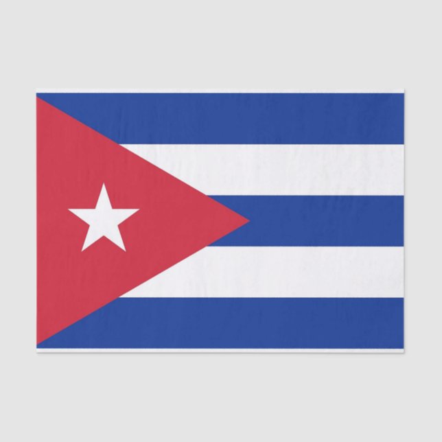 Papel de tecido Patriótico com bandeira de Cuba (Frente )