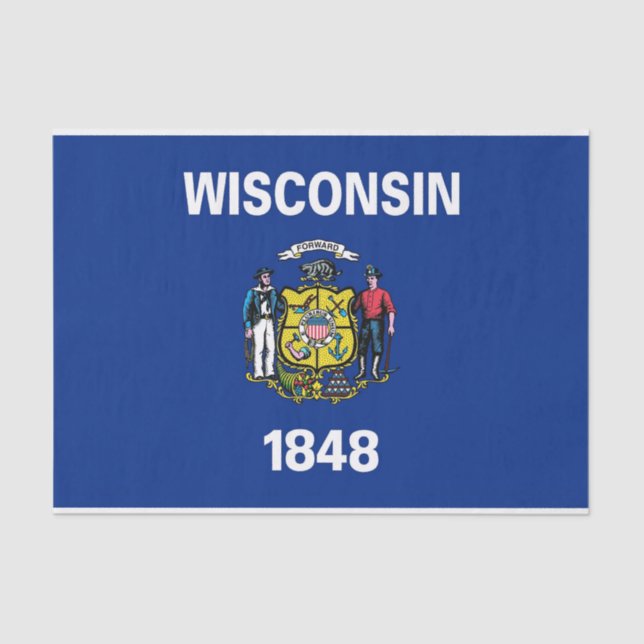 Papel de tecido Patriótico com bandeira de Wiscons (Frente )