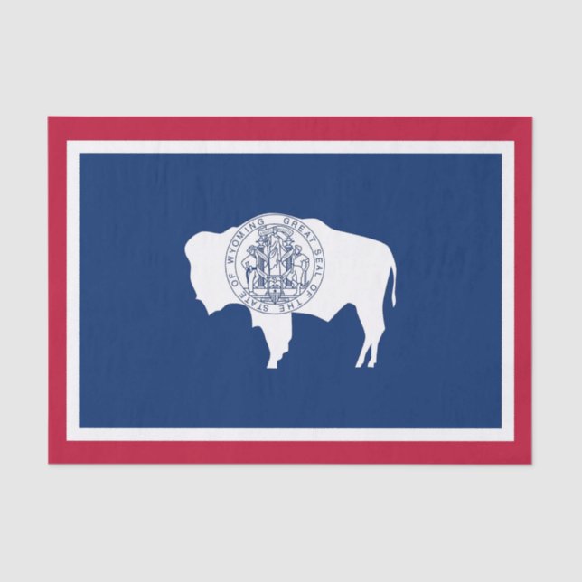 Papel de tecido Patriótico com bandeira de Wyoming (Frente )
