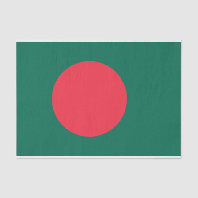Papel de tecido Patriótico com bandeira do Banglad (Frente )