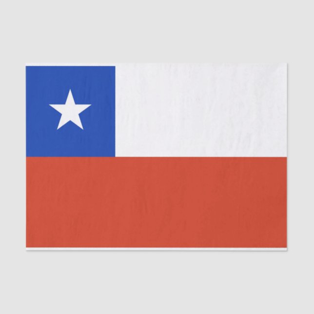 Papel de tecido Patriótico com bandeira do Chile (Frente )