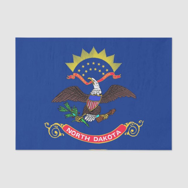 Papel de tecido Patriótico com bandeira do Dacota  (Frente )