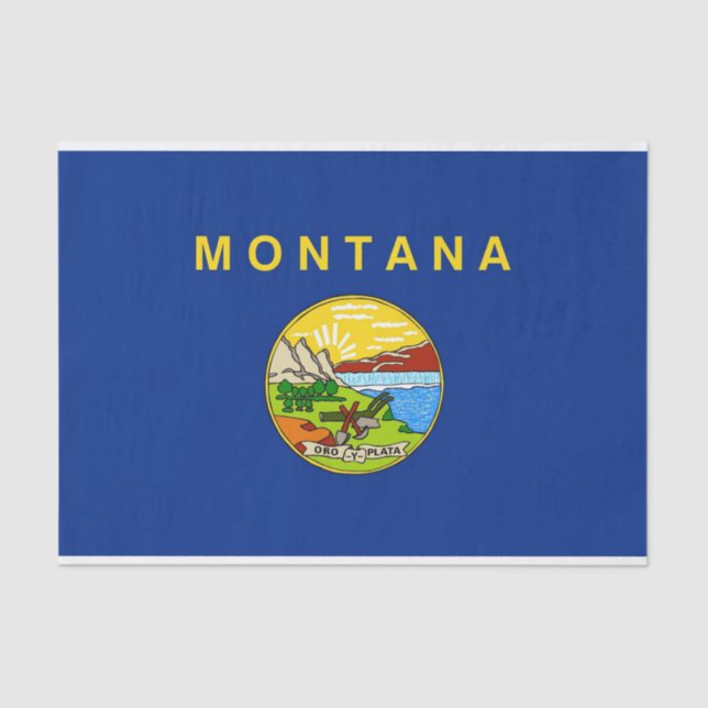 Papel de tecido Patriótico com bandeira Montana, E (Frente )