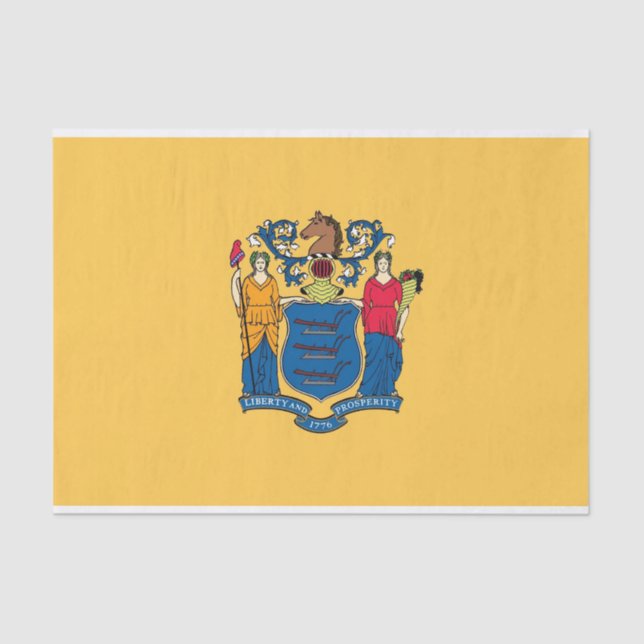 Papel de tecido Patriótico com bandeira Nova Jerse (Frente )