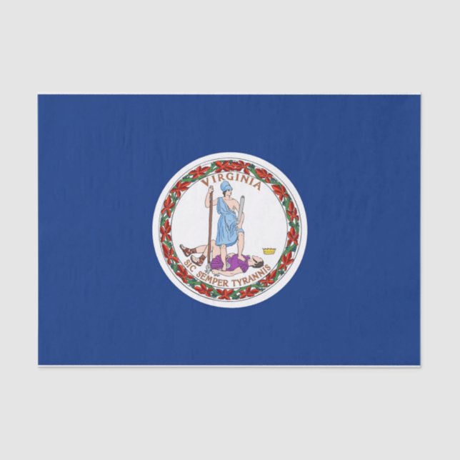 Papel de tecido Patriótico com bandeira Virgínia,  (Frente )