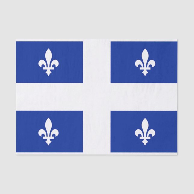 Papel de tecido Patriótico com pavilhão do Quebec, (Frente )