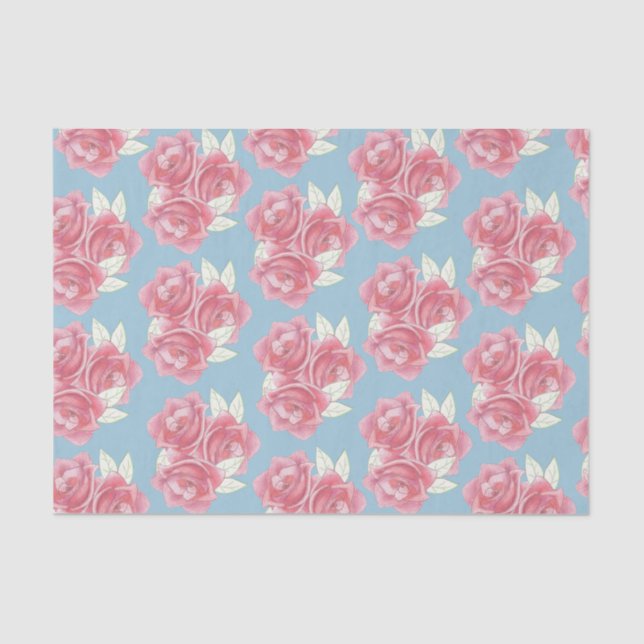 Papel de Tecido Personalizado de Rosas Rosa (Frente )