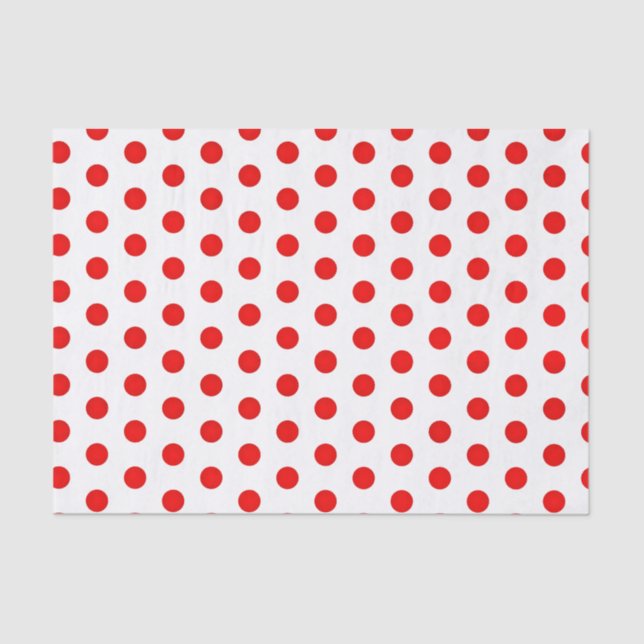 Papel de Tecido Polka Red Dots Impressão (Frente )