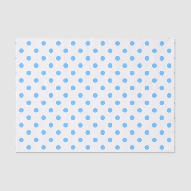 Papel de Tecido Polkadots Azul e Branco (Frente )