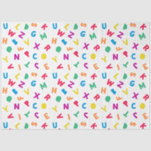Papel de Tecido Rainbow Alphabet Scramble