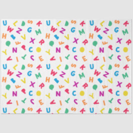Papel de Tecido Rainbow Alphabet Scramble