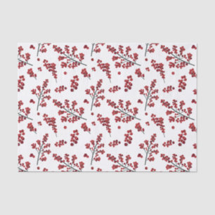 Papel de Tecido Red Holly Berries Ilustrado