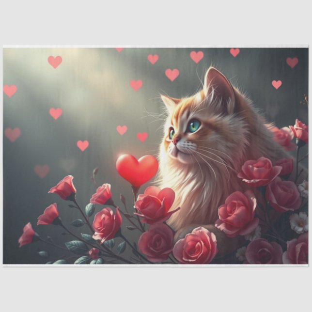 Papel de Tecido Romântico Colorido (Frente )