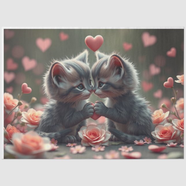 Papel de Tecido Romântico Colorido (Frente )