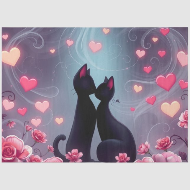 Papel de Tecido Romântico Colorido (Frente )