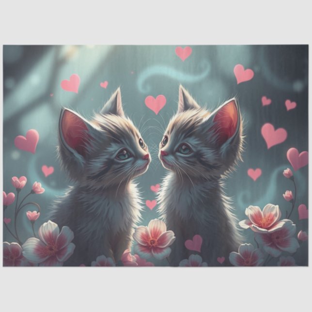 Papel de Tecido Romântico Colorido (Frente )