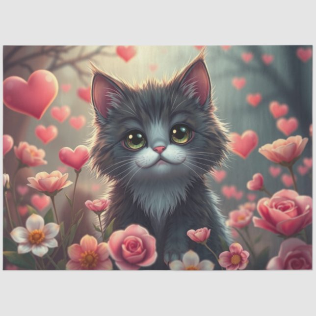 Papel de Tecido Romântico Colorido (Frente )