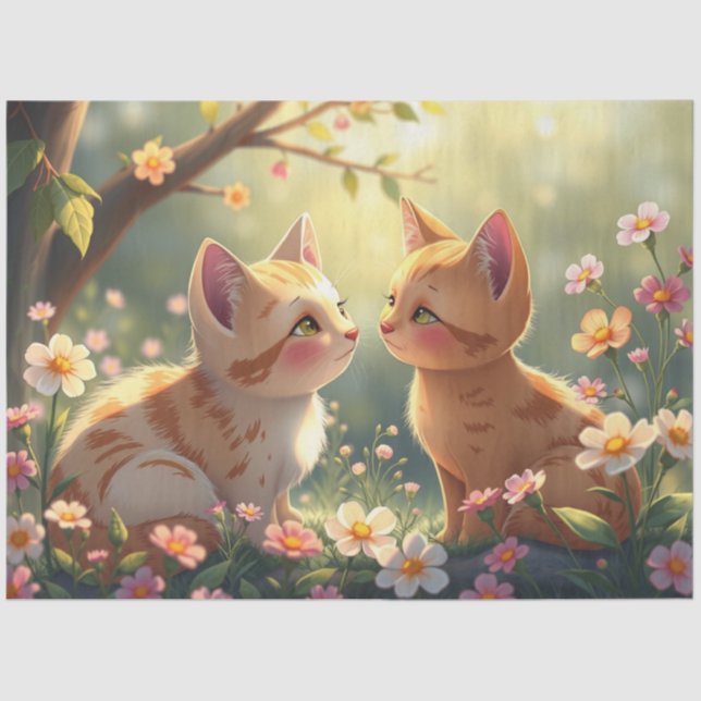 Papel de Tecido Romântico Colorido (Frente )