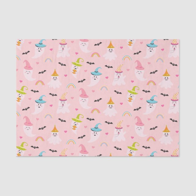 Papel de Tecido Rosa Halloween (Frente )