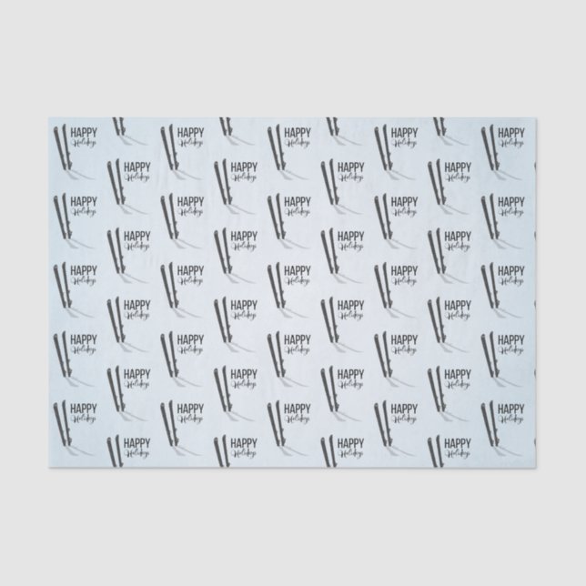 Papel de Tecido sobre Feriados Felizes do Esqui de (Frente )
