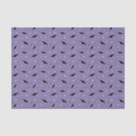 Papel de Tecido Spooky Bats & Skulls - Roxo