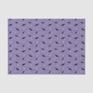 Papel de Tecido Spooky Bats & Skulls - Roxo