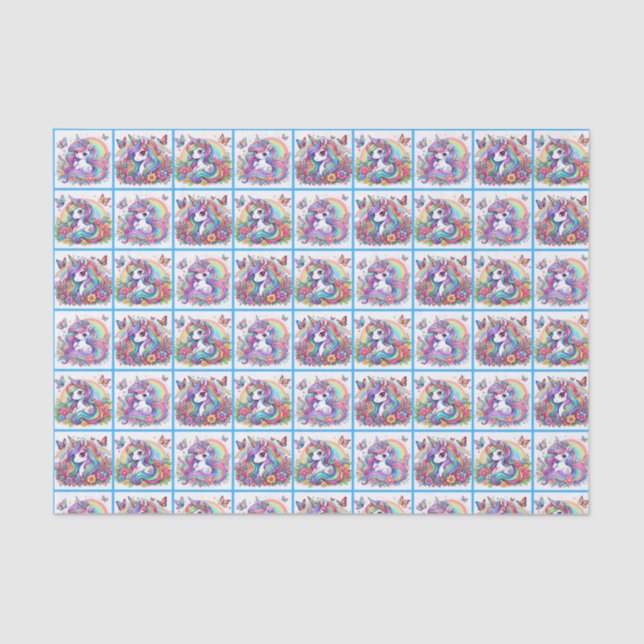 Papel de Tecido Unicórnio Brilhante (Frente )