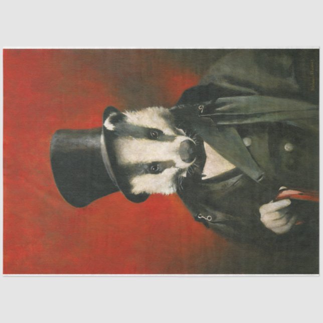 Papel de Tecido Vitoriano Badger (Frente )