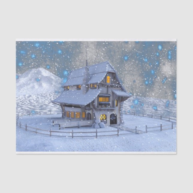 papel de tecidos da casa de natal (Frente )