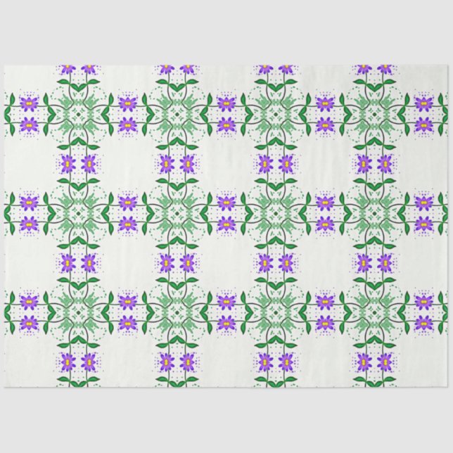 papel de tecidos de botânica púrpura (Frente )