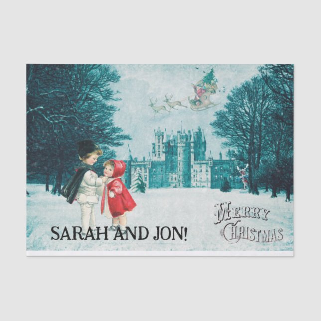 Papel de tecidos de colheita mágica de Natal (Frente )