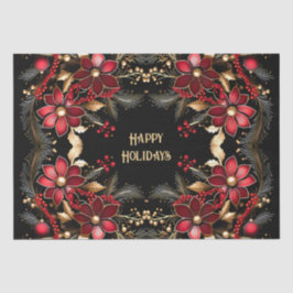 Papel de tecidos de férias das flores vermelhas