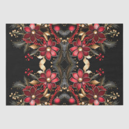 Papel de tecidos de férias das flores vermelhas