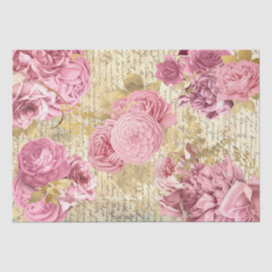 papel de tecidos de flores de pintura rosa