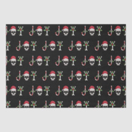 Papel de tecidos de Natal de Joy Gothic Skull