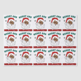 Papel de tecidos de Natal em feliz e melanizado