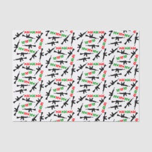 Papel de tecidos de Natal HO HO HO HO PEW PEW PEW 
