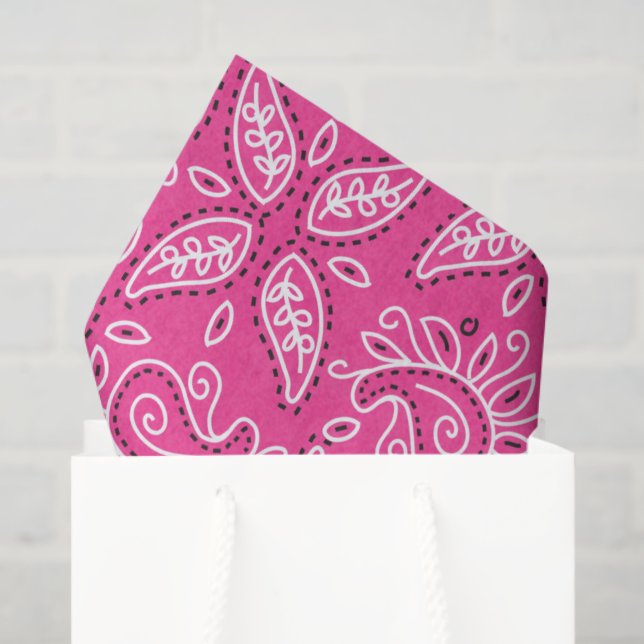 Papel de tecidos de padrão cor rosa do País Ociden (Sacola de presentes)
