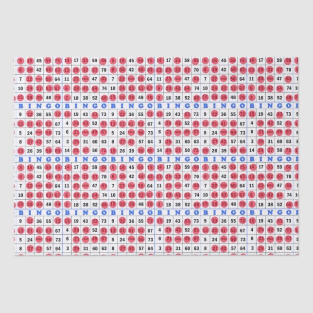 Papel de tecidos do cartão de Bingo para jogos (Frente )