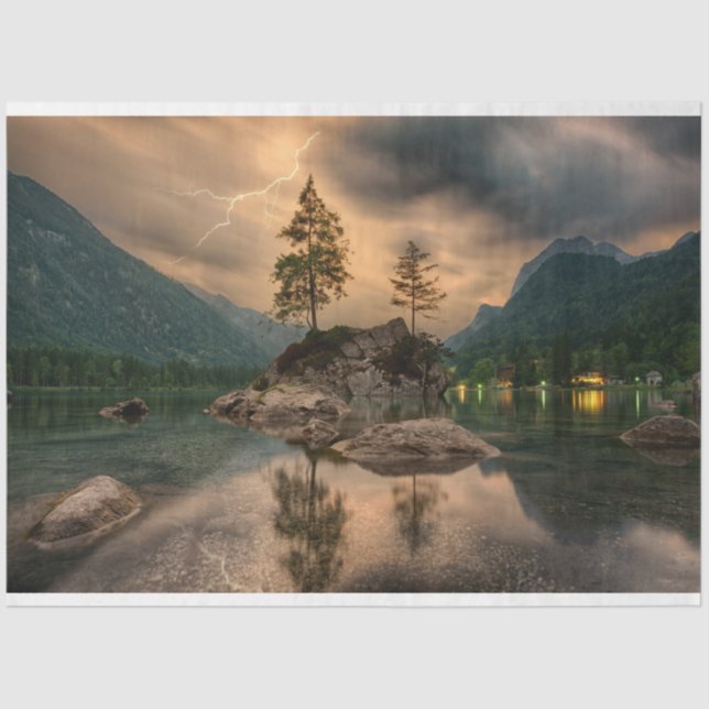 papel de tecidos do lago alpino (Frente )