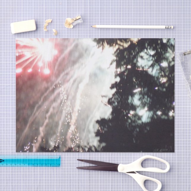 Papel de tecidos Fireworks 14 (Arte )