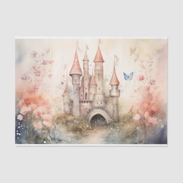 PAPEL DE TECIDOS FLORAIS DE DECOPÁGIO DO REINO FER (Frente )