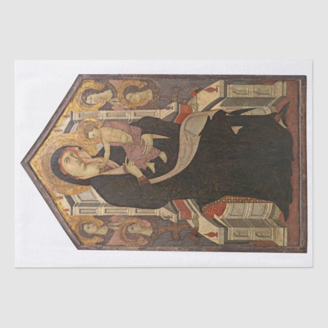 PAPEL DE TECIDOS: MADONNA E CRIANÇA COM QUATRO ÂNG (Frente )